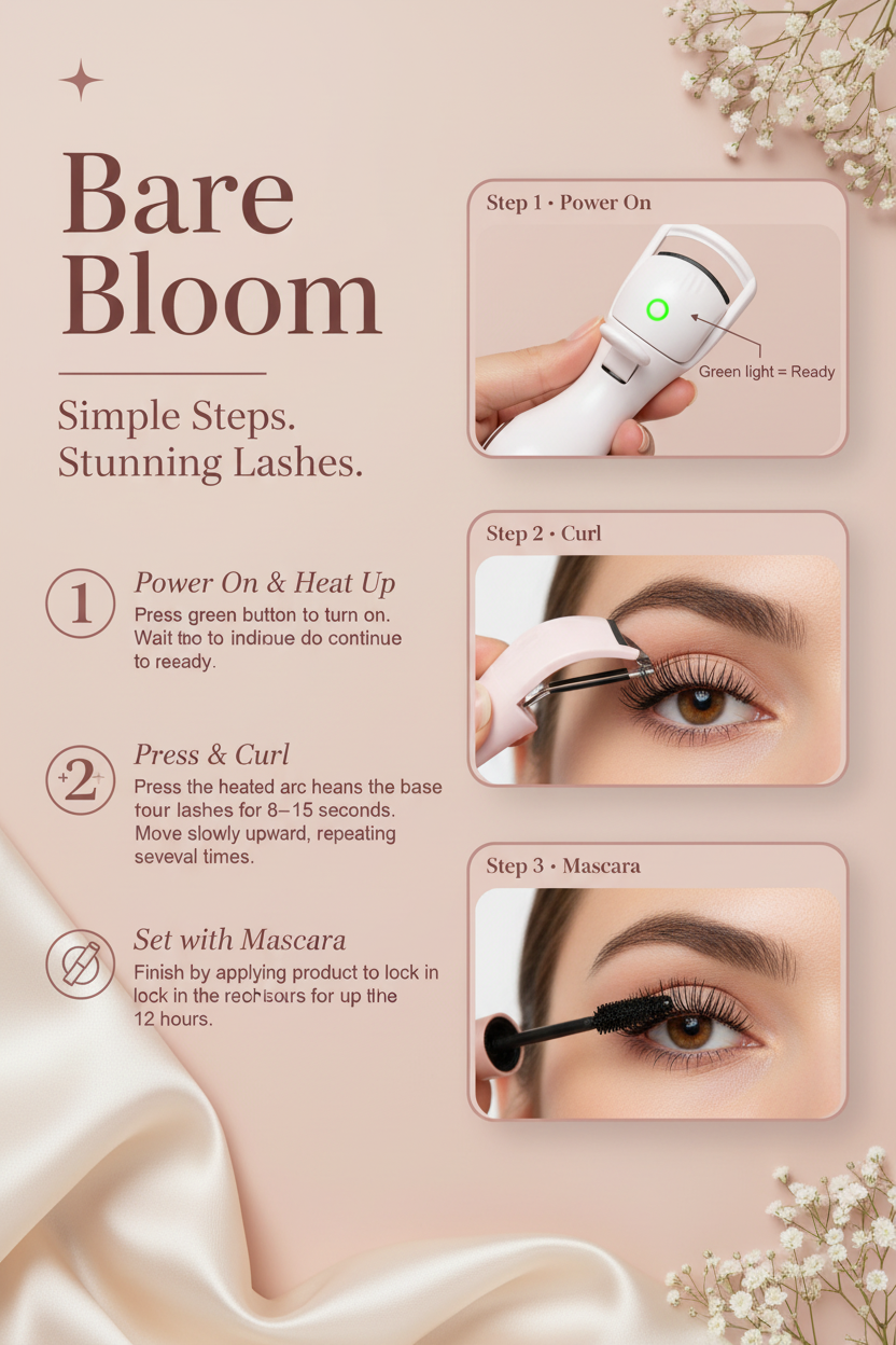 Bare Bloom – Eyelash Curler How To Use