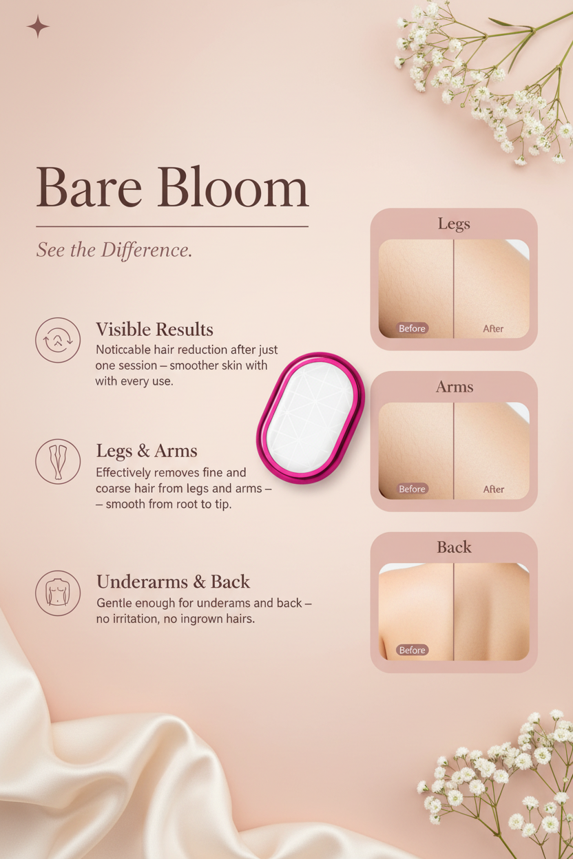 Bare Bloom – Crystal Hair Eraser Before & After