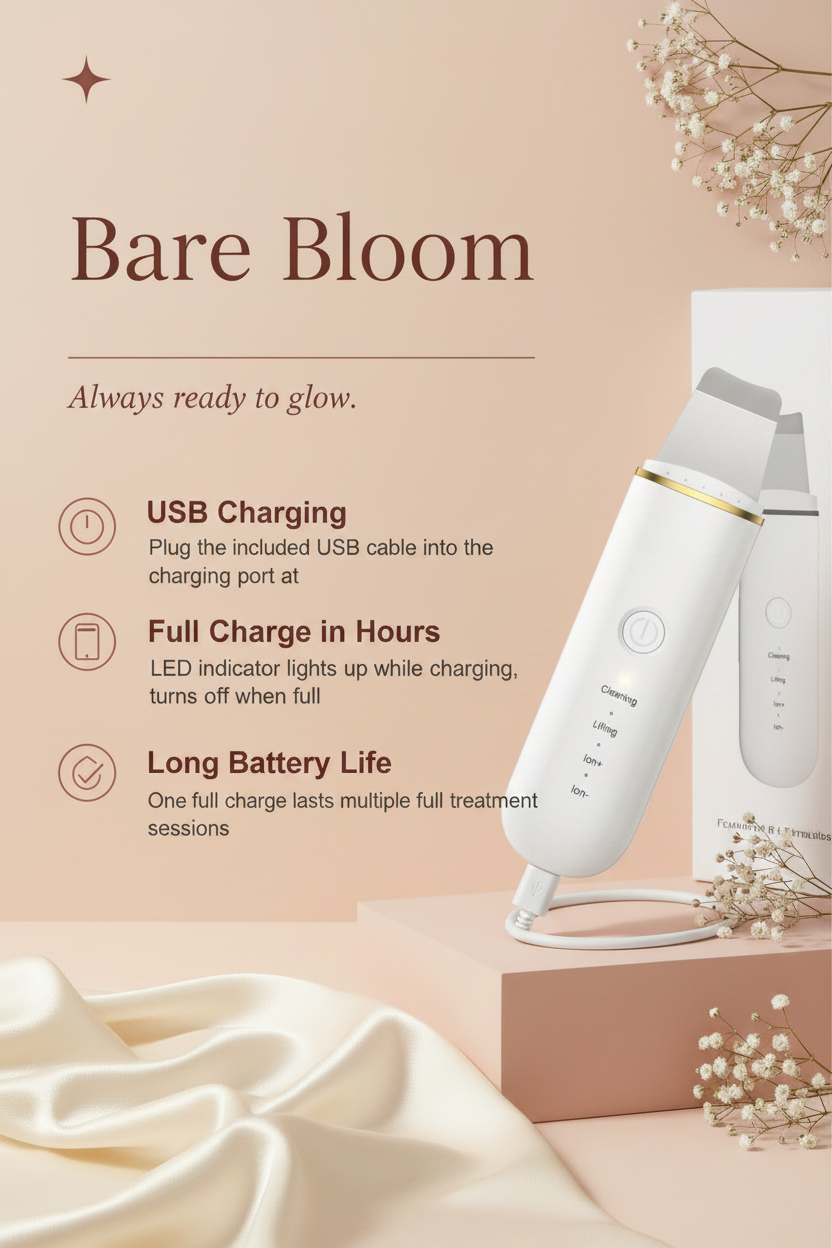 Bare Bloom Skin Scrubber How To Charge